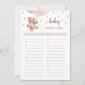 テディベアベビー名レースベビーシャワーゲームカード 招待状 (正面)