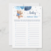 テディベアベビー名レースベビーシャワーゲームカード 招待状 (正面)