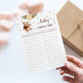 テディベアベビー名レースベビーシャワーゲームカード 招待状