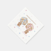 テディベアベビー性リビール スタンダードカクテルナプキン (角)