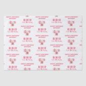 テディベアベリーファーストハッピーバースデー名 薄葉紙 (正面)