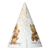 テディベアベージュムーン誕生日 パーティーハット (裏面)