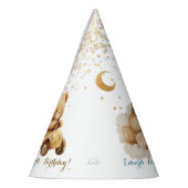 テディベアベージュムーン誕生日 パーティーハット (左)