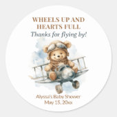 テディベアホイールアップハートフル ラウンドシール (正面)