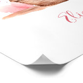 テディベアホットエアバルーンピンクベビーガール子供部屋 ポスター (角)