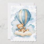 テディベアホットエアバルーンボーイエイジ誕生日 招待状 (裏面)