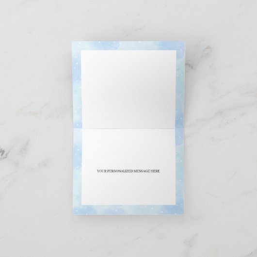 テディベアボイルホットエアバルーンサンキューカード 招待状 (内部)