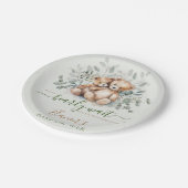 テディベアボホツインズベビー男女兼用シャワー ペーパープレート (アングル)