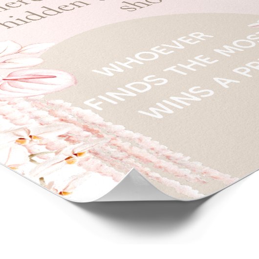 テディベアボホベイビーシャワーおしゃぶり狩りゲーム ポスター (角)