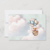 テディベアボーイバルーンおむつラッフルカード 招待状 (裏面)