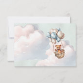 テディベアボーイバルーンブックベビーカード 招待状 (裏面)