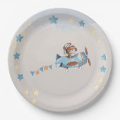 テディベアボーイバーリーウェイベイビーシャワー紙プレート ペーパープレート (正面)