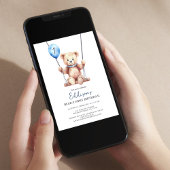 テディベアボーイファースト誕生日 招待状