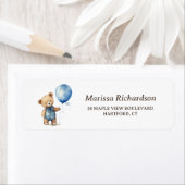 テディベアボーイベビーシャワー差出人住所ラベル ラベル (インサイチュ)