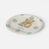 テディベアボーイベビーシャワー紙プレート ペーパープレート (アングル)