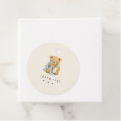 テディベアボーイ赤ちゃんシャワーメッセージカード フェイバータグ (インサイチュ)