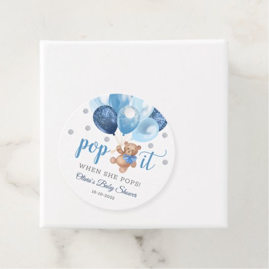 テディベアポップ・アートのベビーシャワーはギフトラベルを好む フェイバータグ (インサイチュ)