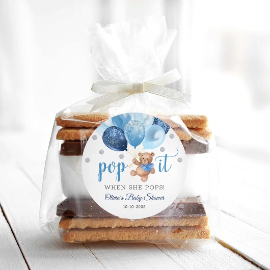 テディベアポップ・アートのベビーシャワー優待贈り物 ラウンドシール