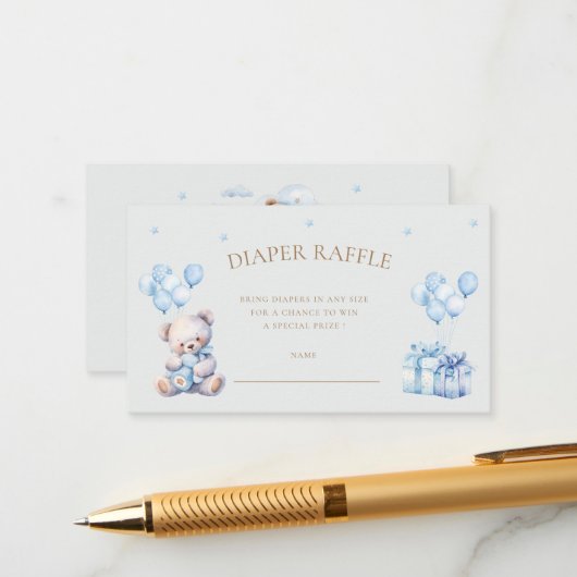 テディベアムーンオムツラッフルチケット エンクロージャーカード (正面/裏面インサイチュ)