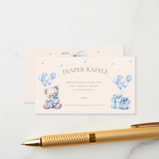 テディベアムーンオムツラッフルチケット エンクロージャーカード (正面/裏面インサイチュ)