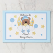 テディベアムーンスターズ男の赤ちゃんシャワープレイスマット ペーパーパッド (正面)