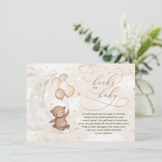 テディベアムーンスターズ風船ブックスベビー エンクロージャーカード (スタンド正面)