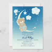 テディベアムーン&スターズベビーシャワー招待状 招待状 (正面)