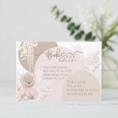 テディベアモダンボホガールシャワーブックベビー エンクロージャーカード (スタンド正面)