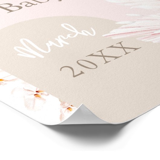 テディベアモダンボホガール赤ちゃんシャワーフォームボード ポスター (角)