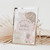 テディベアモダンボホガール赤ちゃんシャワーフォームボード ポスター