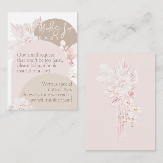 テディベアモダンボホガール赤ちゃんシャワー本 エンクロージャーカード (正面/裏面)