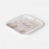 テディベアモダンボホガール赤ちゃんシャワー ペーパープレート (傾斜あり)