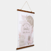 テディベアモダンボホガール赤ちゃんシャワー 吊り下げ型タペストリー (傾斜あり)