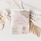 テディベアモダンボホガール赤ちゃんシャワー 招待状