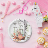 テディベアラインズ動物の誕生日パーティー ペーパープレート (パーティー)