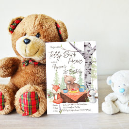 テディベアラインズ動物の誕生日パーティー 招待状
