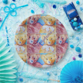 テディベアラブモノグラムパーティー ペーパープレート (パーティー)