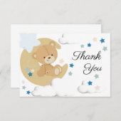 テディベアラブ男の赤ちゃんシャワー |サンキューカード サンキューカード (正面/裏面)