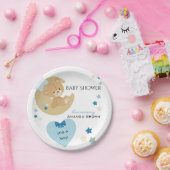 テディベアラブ男の赤ちゃんシャワー | ペーパープレート (パーティー)