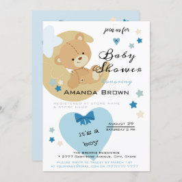 テディベアラブ男の赤ちゃんシャワー | 招待状