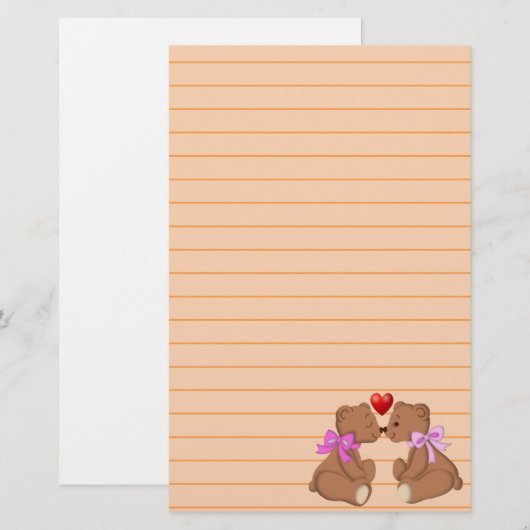 テディベアラブ 便箋 (正面/裏面)