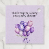 テディベアラベンダーキャリッジガールベビーシャワー フェイバータグ (裏面)