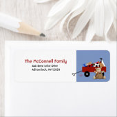 テディベアレッドワゴン印刷可能住所 シール (インサイチュ)