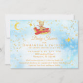 *~*テディベアレッド飛行機ベビースターズボーイシャワー 招待状 (裏面)