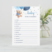 テディベアワードスクランブルゲーム赤ちゃんシャワーカード 招待状 (スタンド正面)