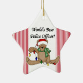 テディベアワールドの警最高の察オーナメント セラミックオーナメント (右)