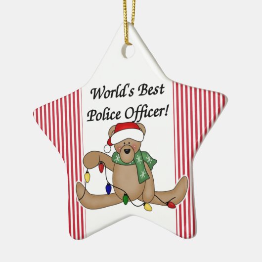 テディベアワールドの警最高の察オーナメント セラミックオーナメント (左)