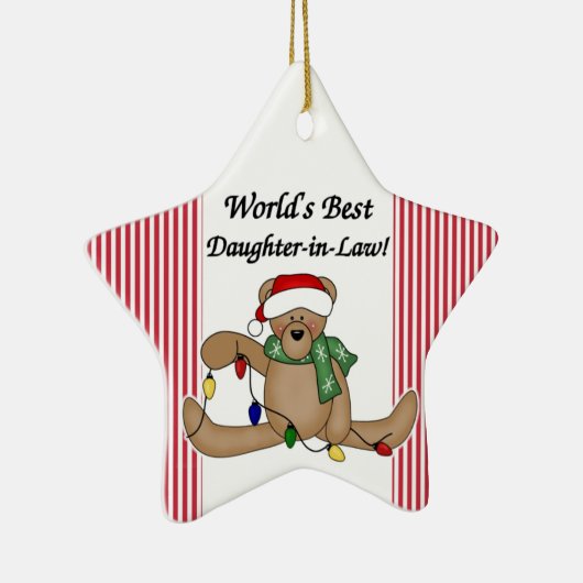 テディベアワールド最高のの義理の娘オーナメント セラミックオーナメント (右)