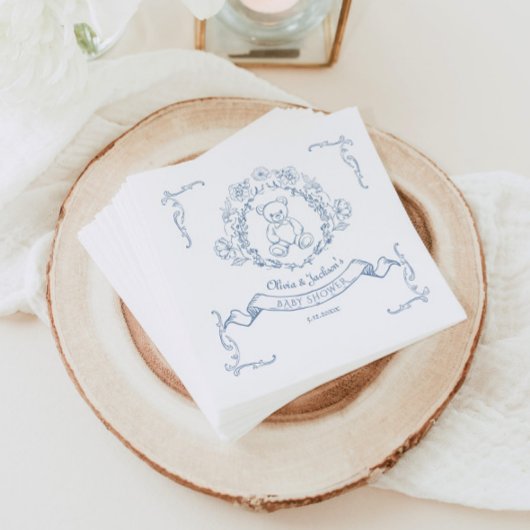 テディベアヴィンテージチノイスリートイレベビーシャワー スタンダードカクテルナプキン