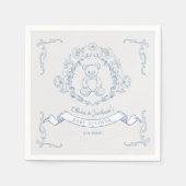 テディベアヴィンテージチノイスリートイレベビーシャワー スタンダードカクテルナプキン (正面)